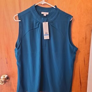 Calvin Klein Sleeveless Teal Blouse